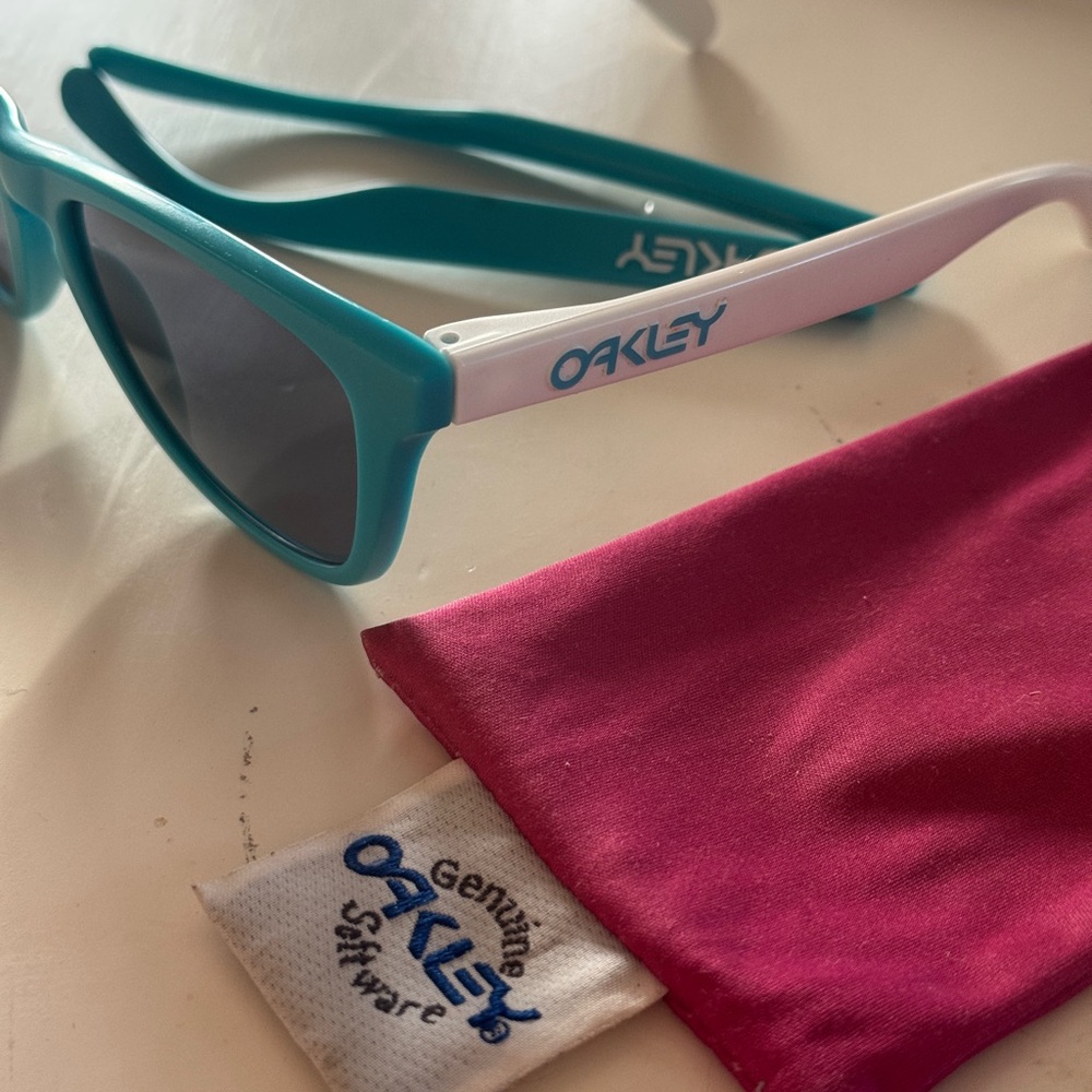 Oakley Turquoise and White Sunglasses